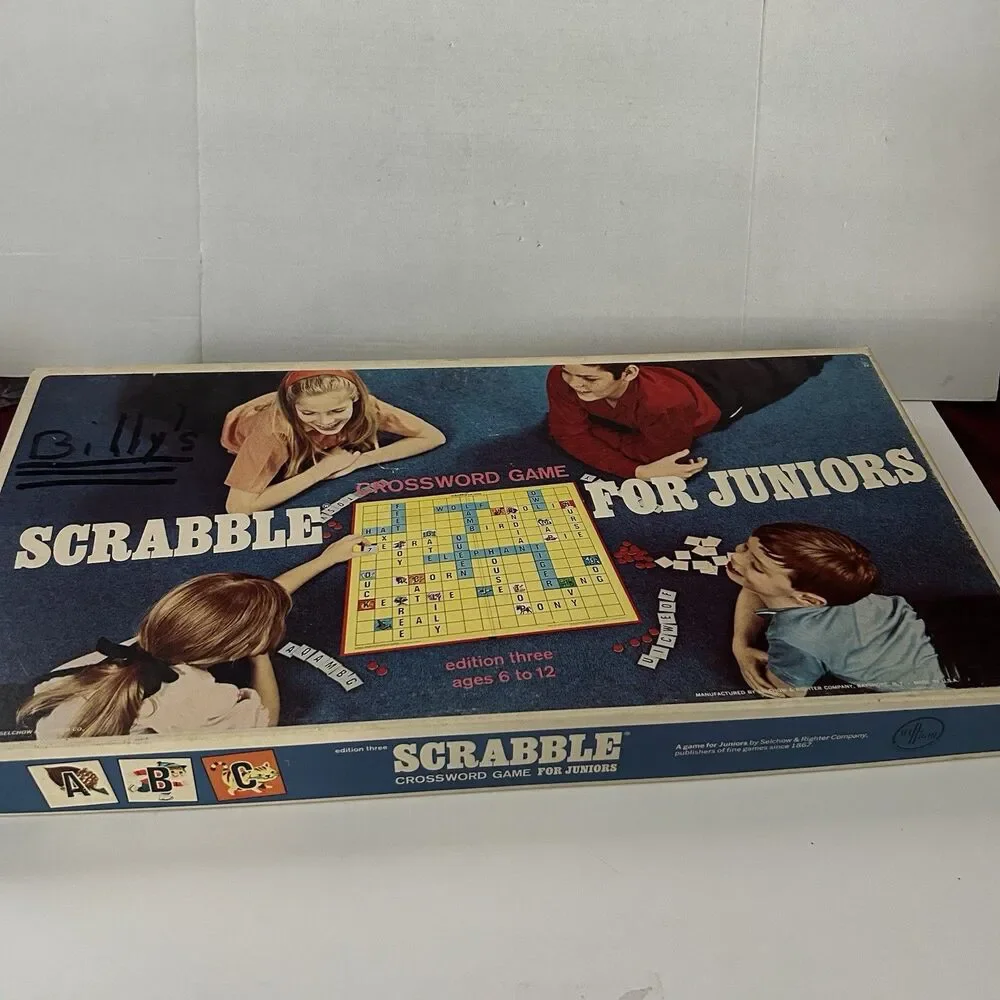 VINTAGE 1968 SCRABBLE FOR JUNIORS BOARD GAME Edition Three Crossword Game